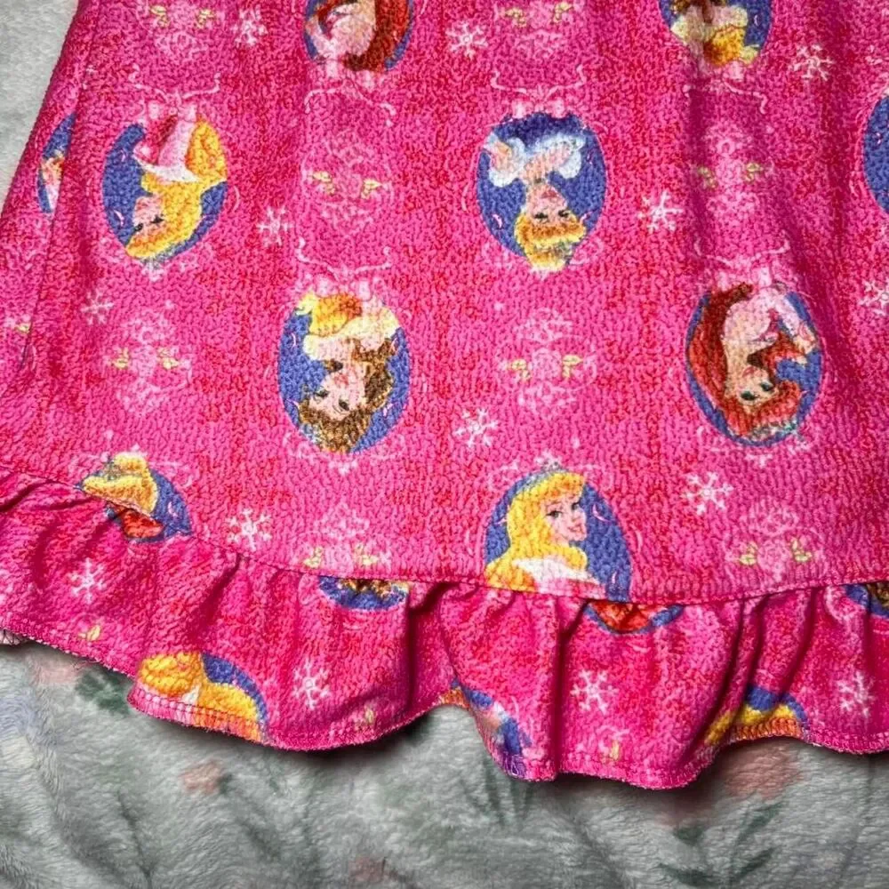 Disney Princess Nightgown Dress 4T - Pink Ruffle Cinderella Ariel Belle Coquette - Picture 3 of 8